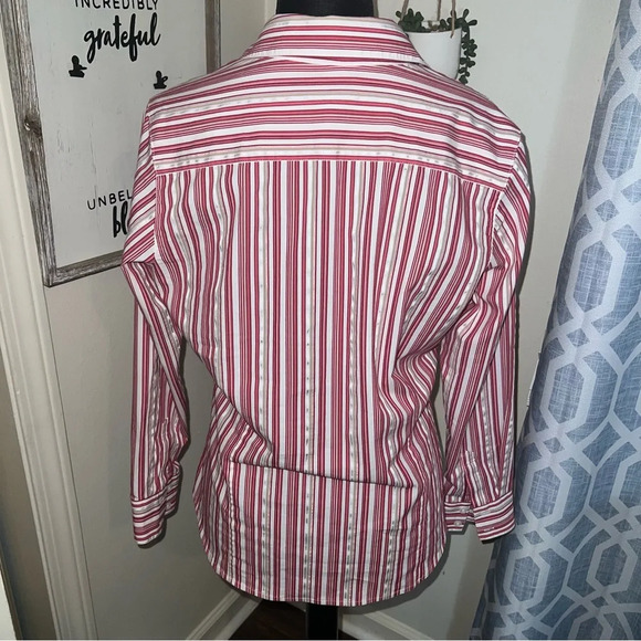 Chico’s button down collar striped blouse Size 1 M - Picture 5 of 7